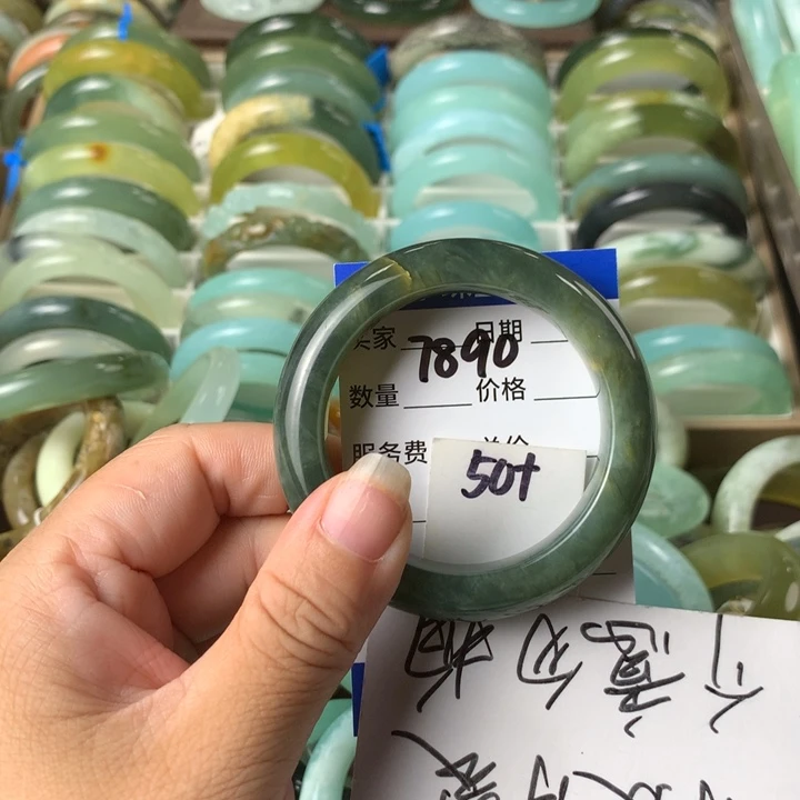 未镶嵌蛇纹石玉手镯7890