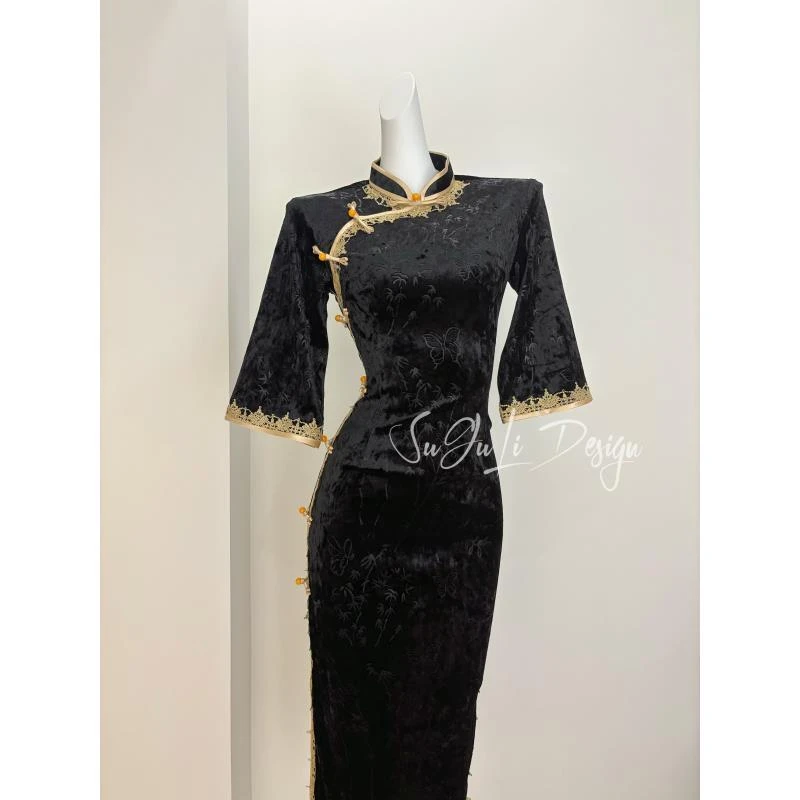 苏故里【小桃枝】港风复古气质传统款旗袍日常旗袍单层衣长120