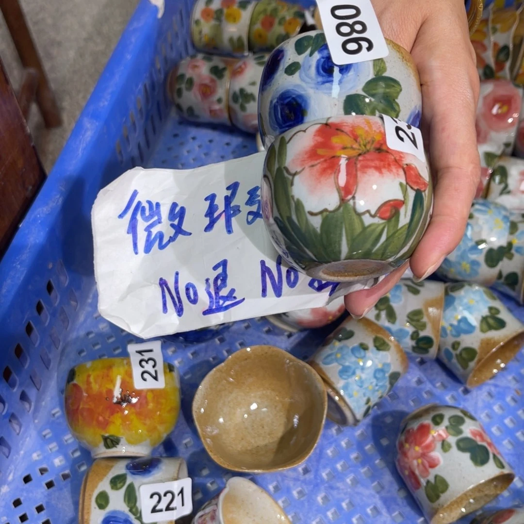 青***壶素浅陶瓷手工手绘
