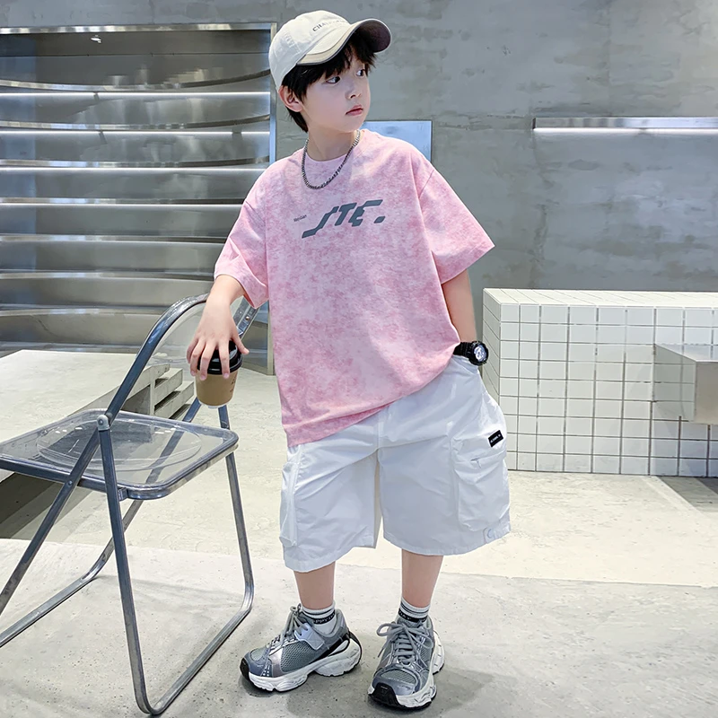 男童夏季套装2025新款夏装短袖中大儿童男孩夏款时髦洋气两件套潮