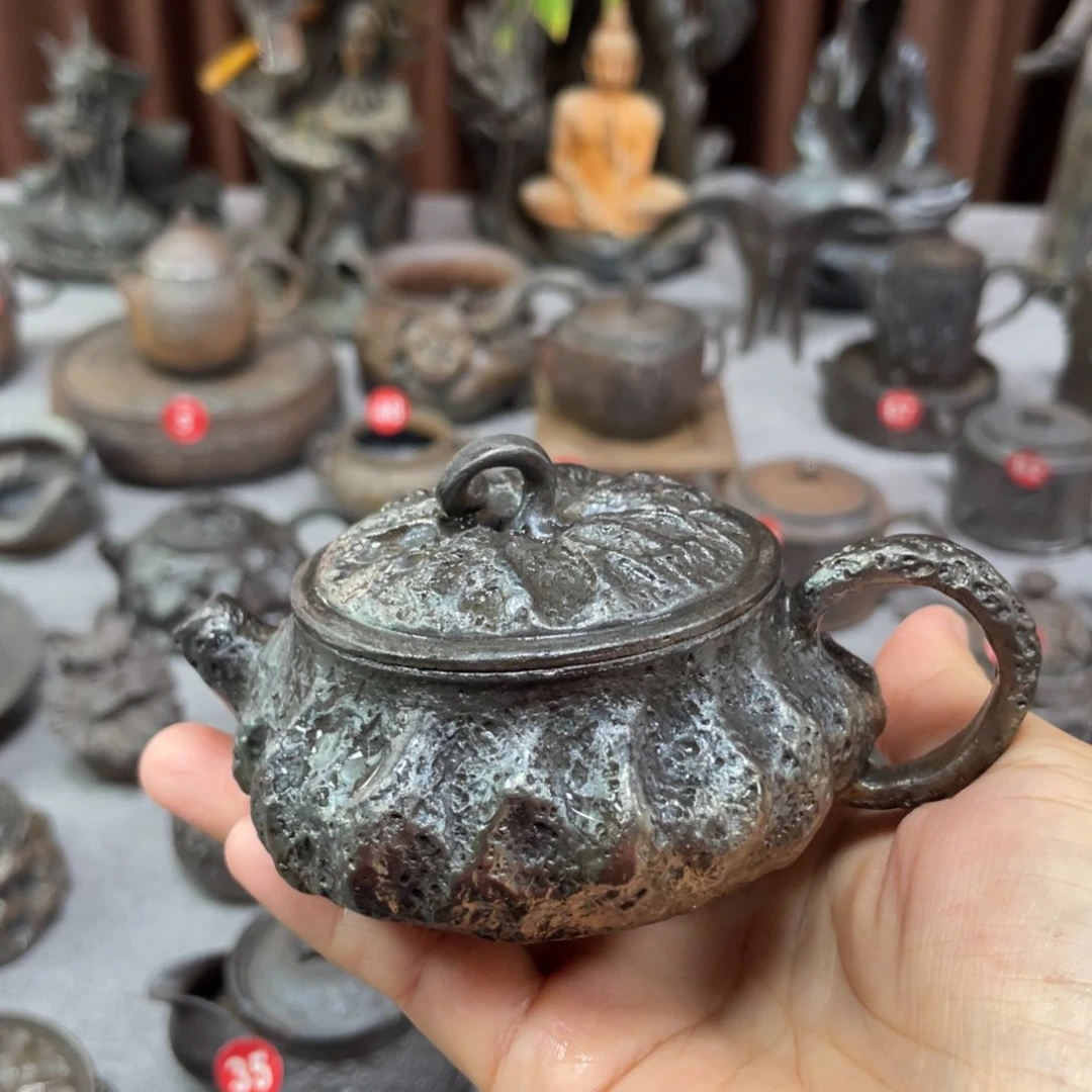 手捏柴烧茶器壶微瑕