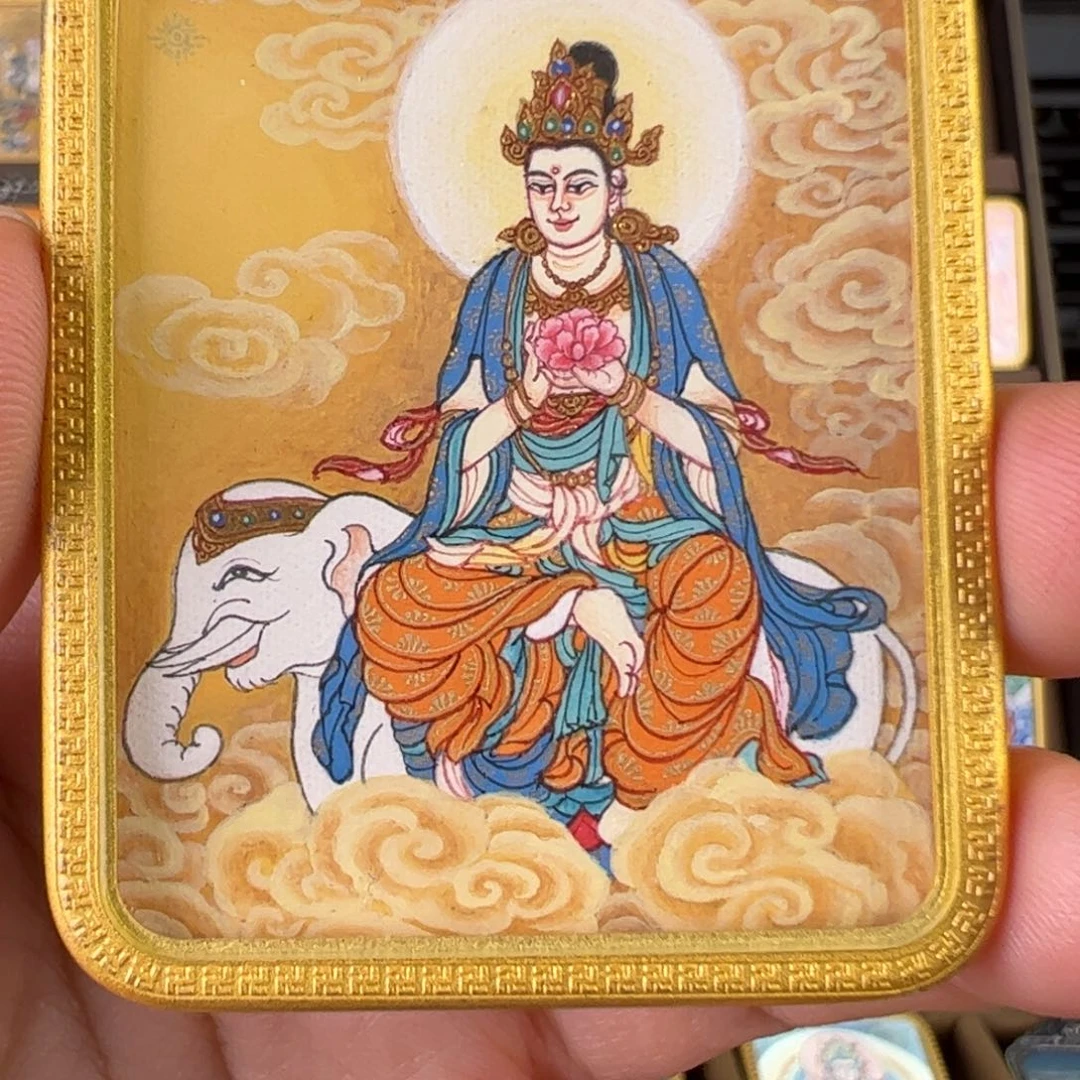 *****吊坠普贤菩萨唐卡绘画作品