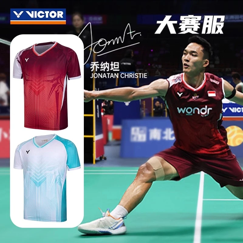 威克多VICTOR胜利55060羽毛球服男女短袖55061无袖大赛速干乔纳坦