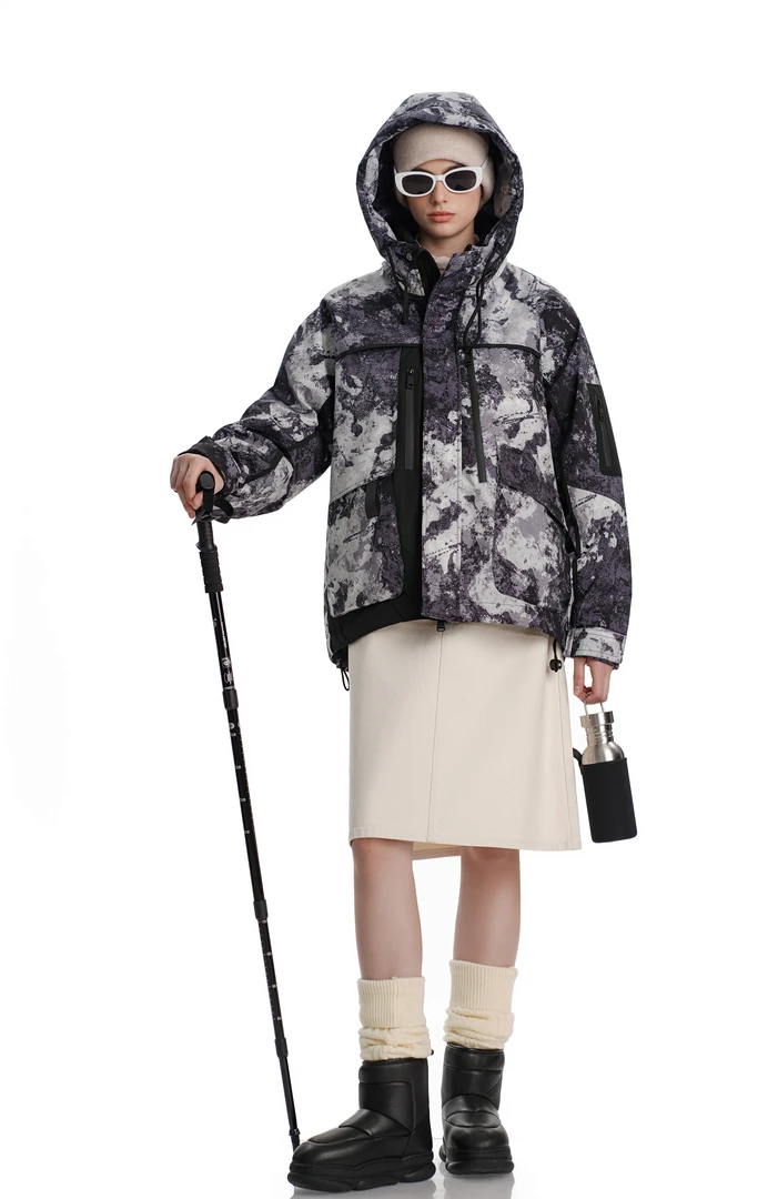 迷彩保暖情侣款羽绒服79802