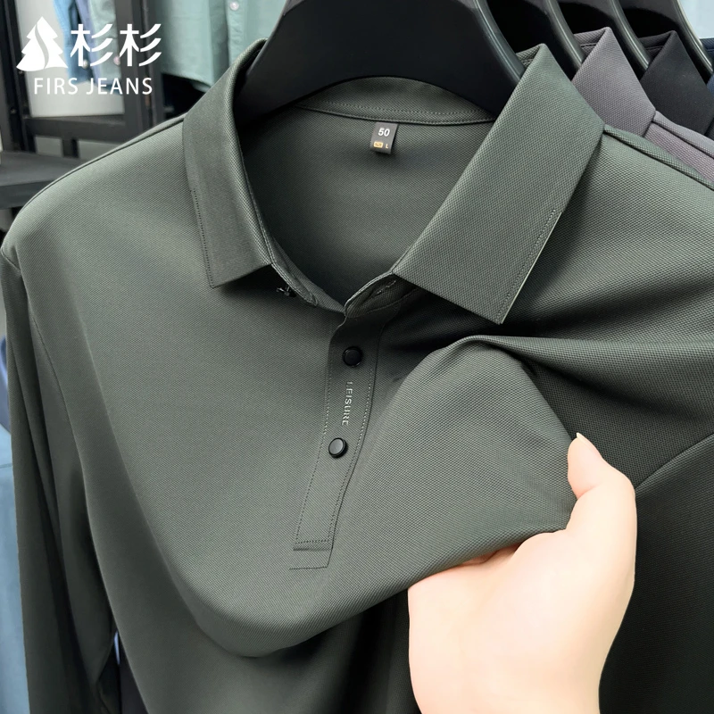 FIRS JEANS杉杉polo衫男款秋冬款男士商务百搭休闲长袖T恤男秋季