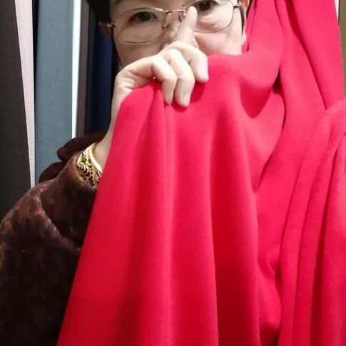 醋酸天丝羊绒布料中国红2米