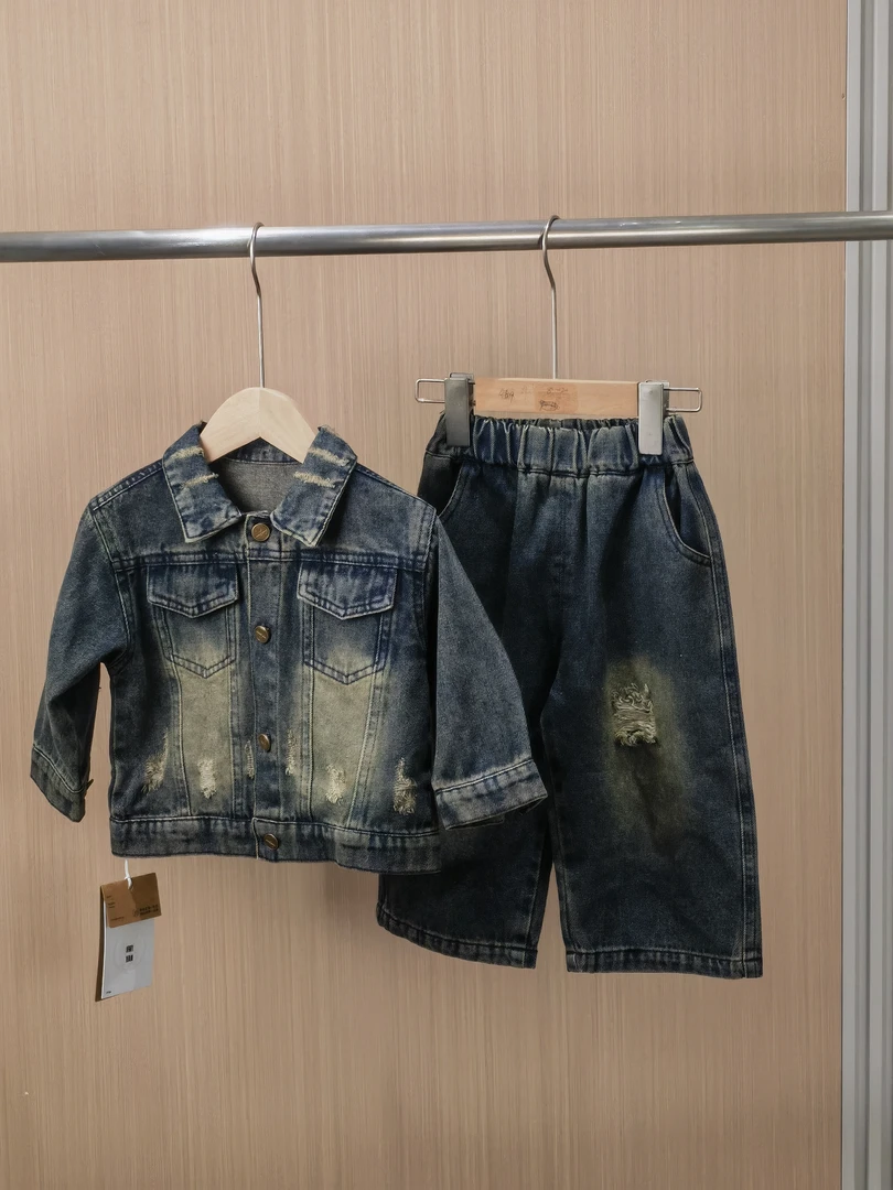 【小治粉丝专属】春季新款牛仔外套休闲上衣长裤休闲套装套装H669