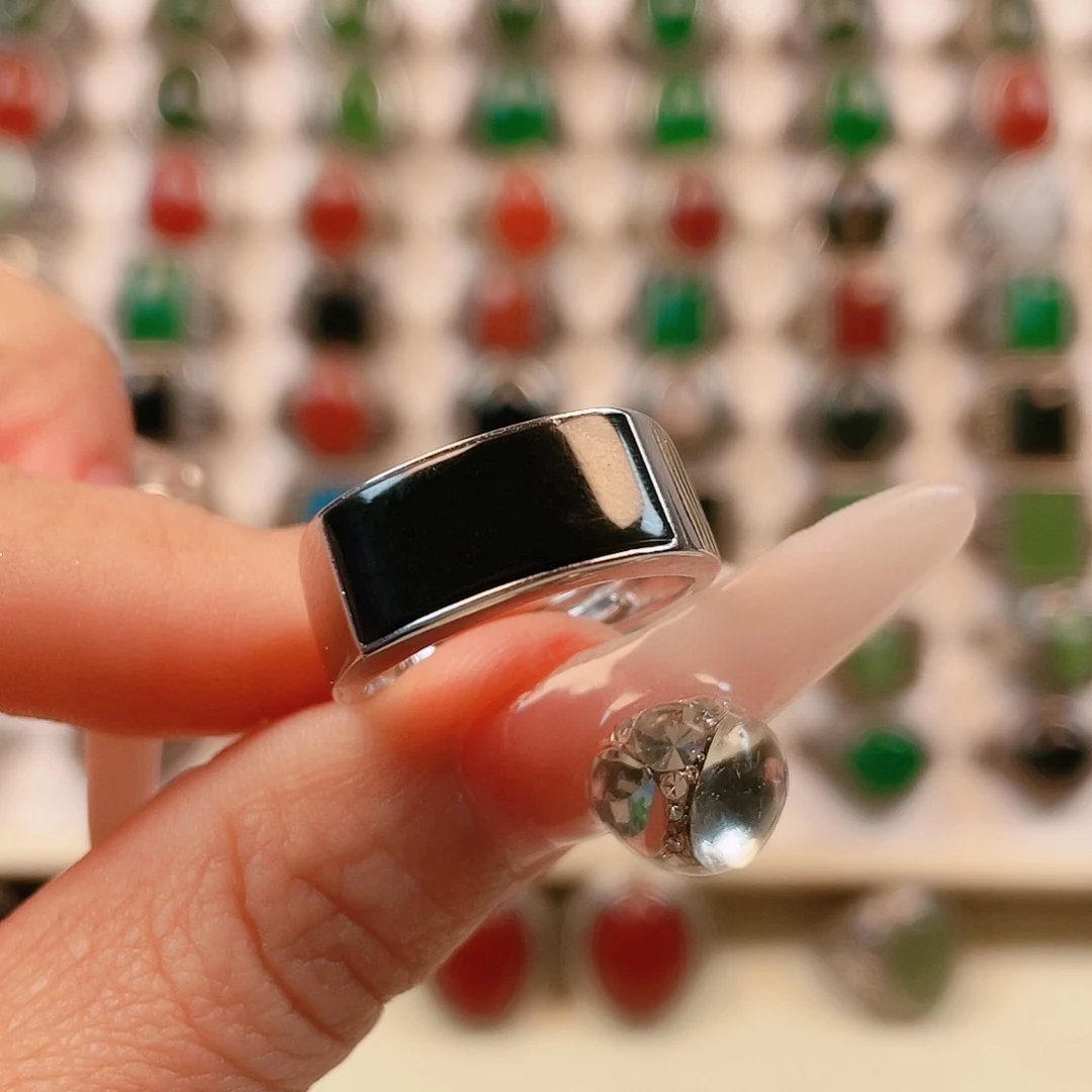 银S925镶嵌戒指和田玉