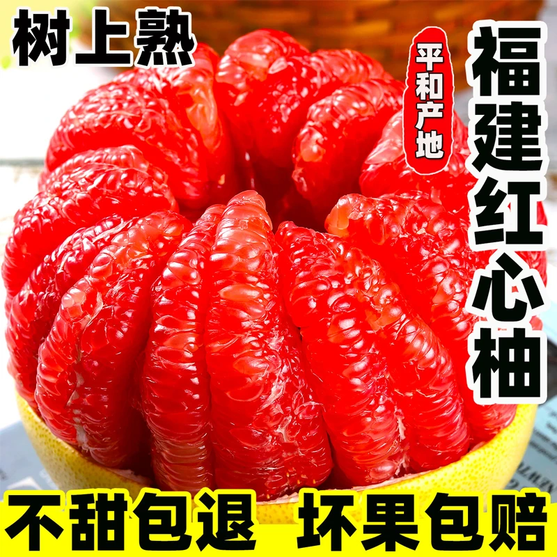 正宗福建平和红心蜜柚新鲜现摘当季清甜多汁孕妇水果柚子三红包甜