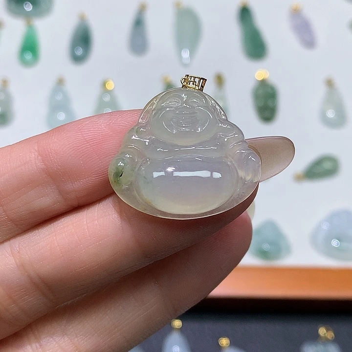 颈饰18K金镶嵌翡翠