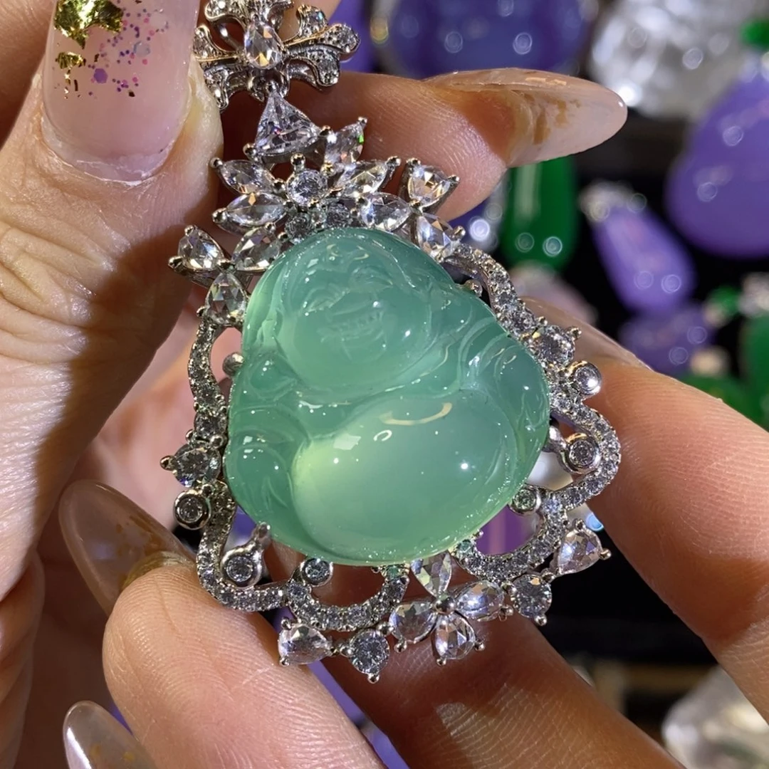 玛瑙/玉髓银S925镶嵌颈饰