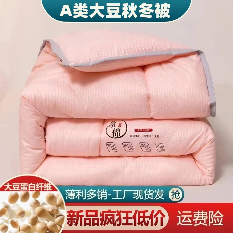 加厚保暖原绵大豆被春秋冬天被子单双人宿舍被褥芯冬被