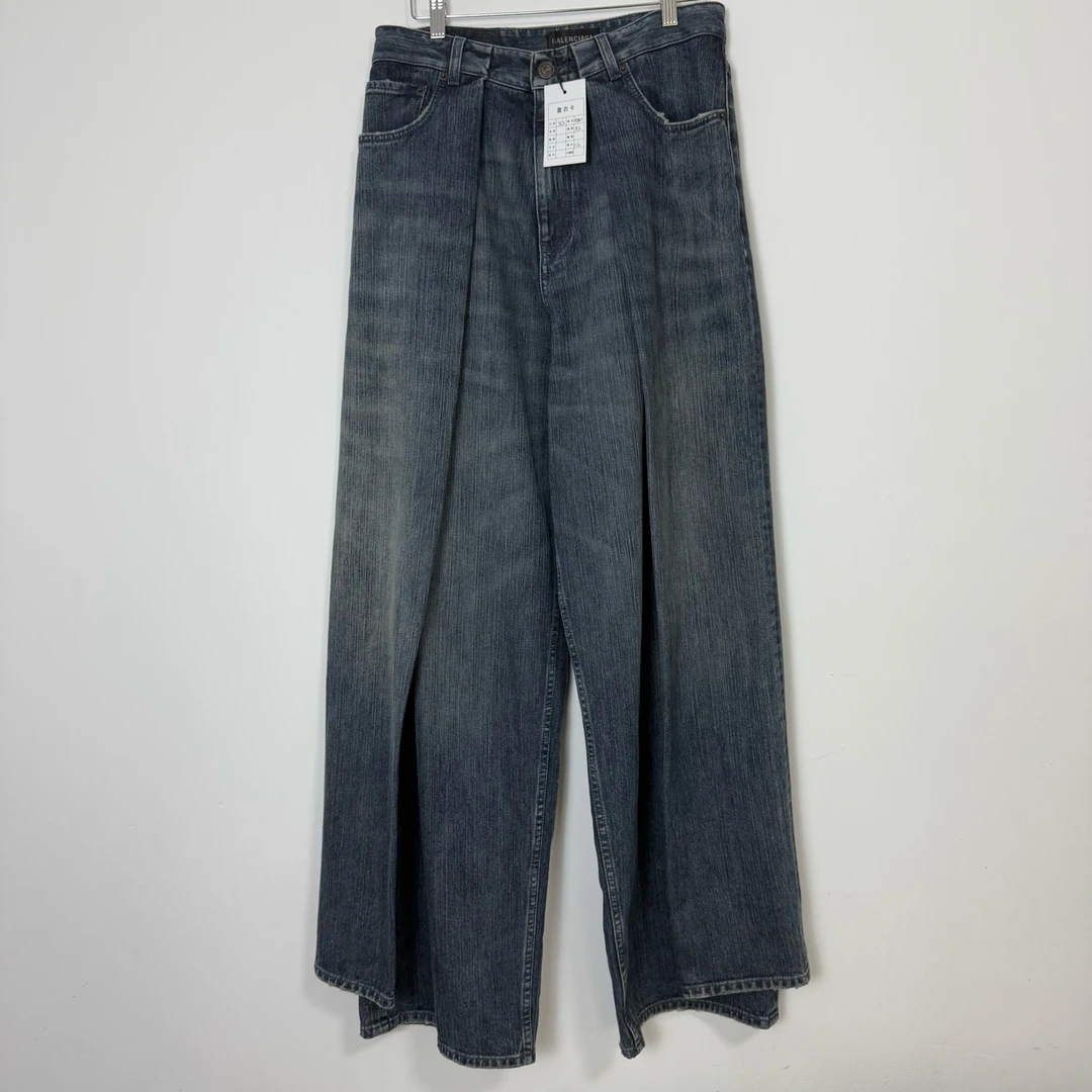未使用 Balenciaga/巴黎世家 (vd)23FW双层假两件牛仔裤 XS 0060