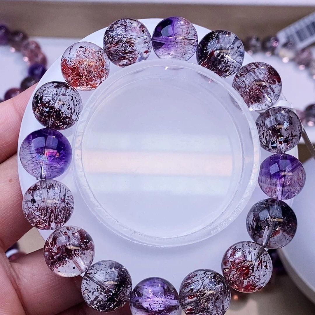 未镶嵌手链水晶黑加侖超七13+m