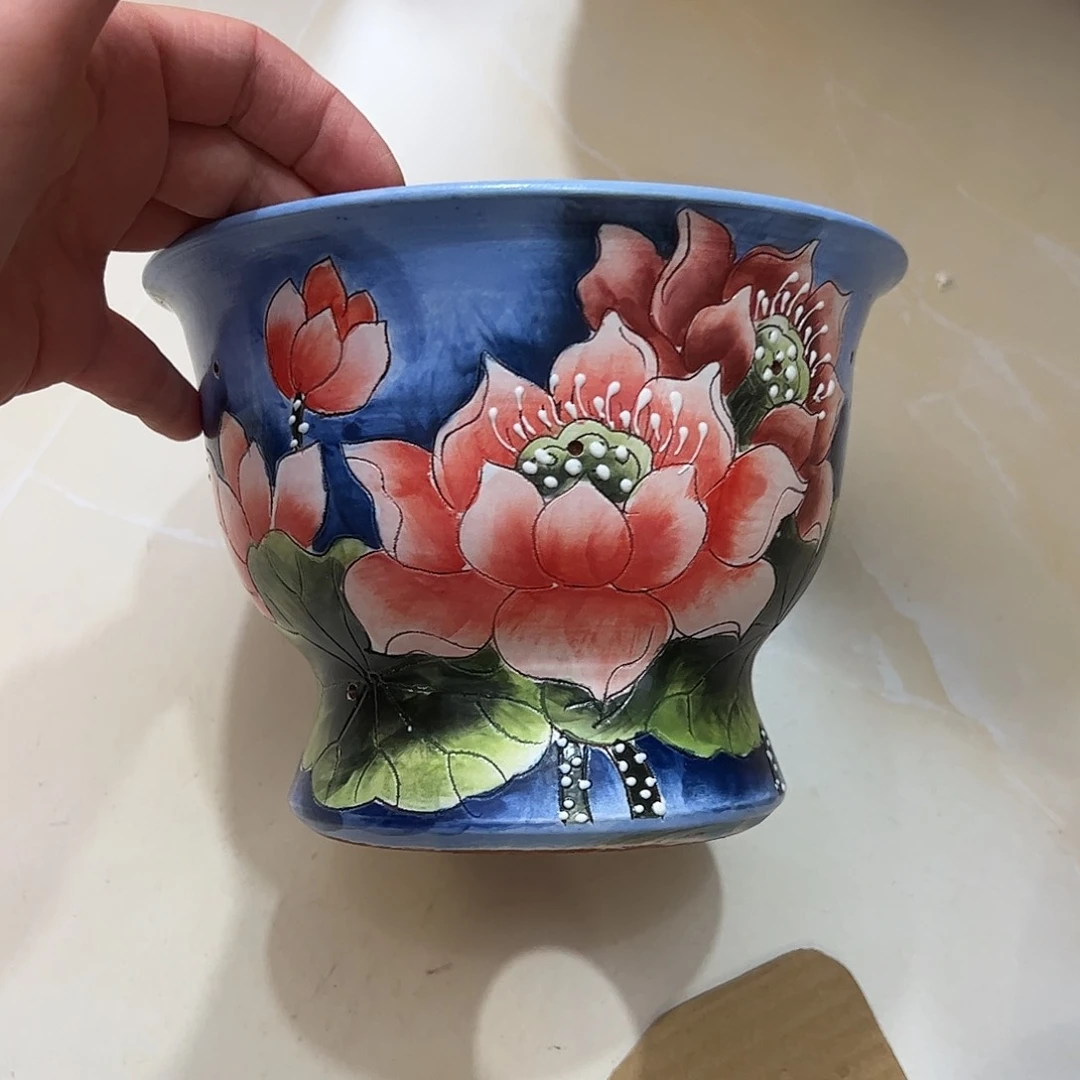 景德镇陶瓷花盆口18.5高13