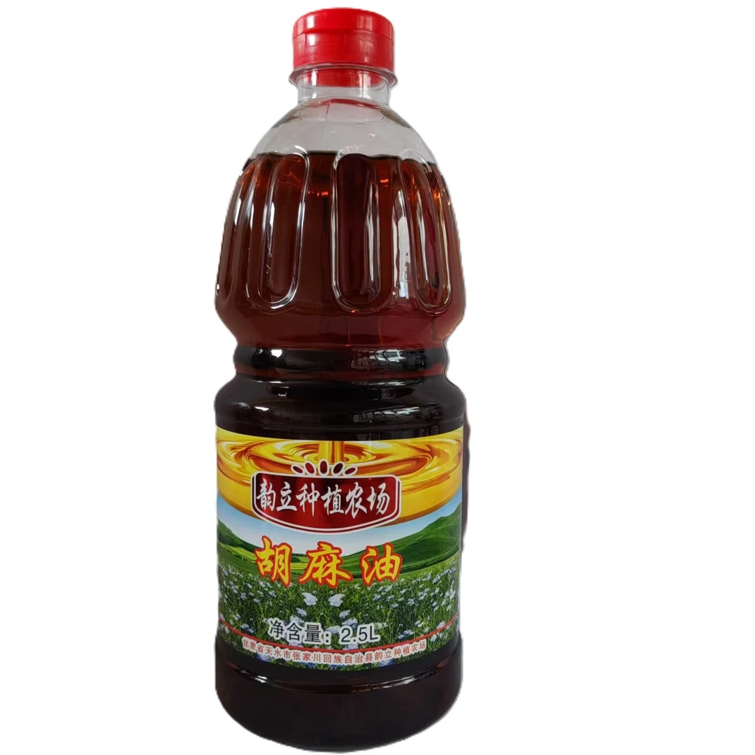 韵立熟榨胡麻油石磨研磨液压挤压保留了胡麻籽原有的营养成分