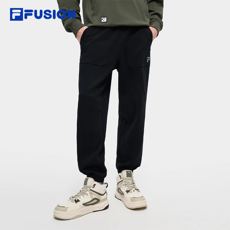 FILA斐乐春秋季运动休闲黑色束脚裤男士潮流百搭透气T11M443601F