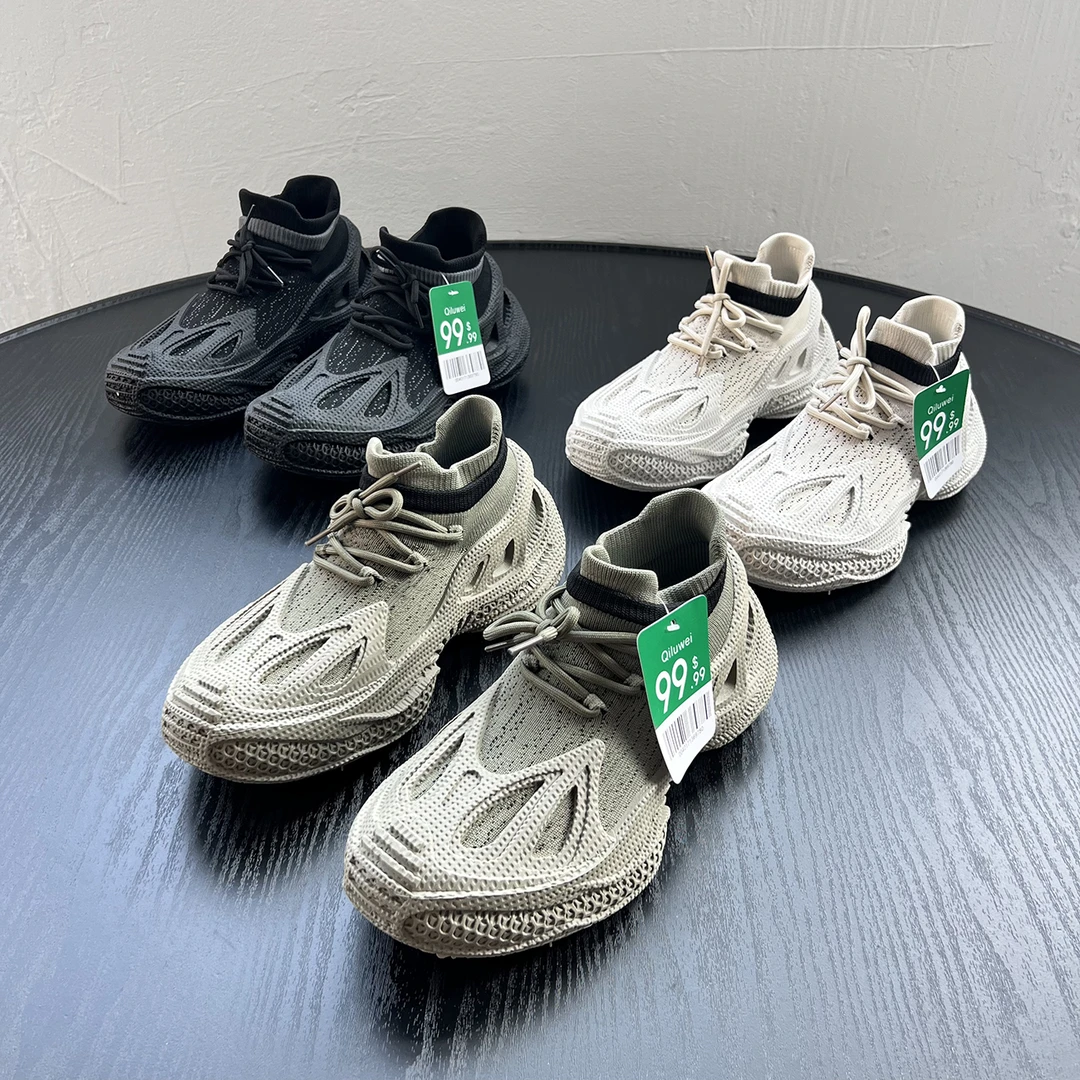 美单 春夏男士高端飞织透气懒人一脚蹬休闲鞋Q弹舒适防滑徒步鞋