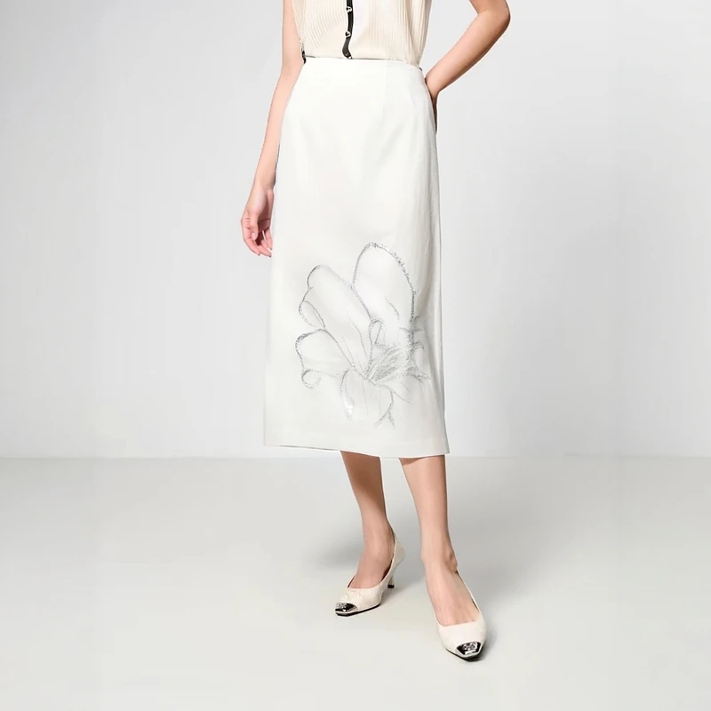 DP3【晴姐】新款时尚气质复古国风法式小众中式提花半身裙