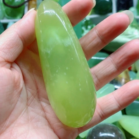 未镶嵌蛇纹石玉手把件