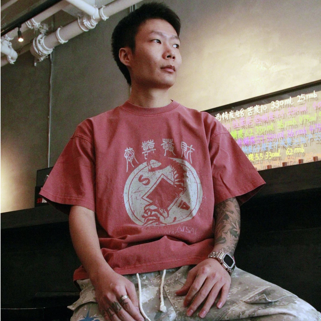 圆领日常修身型几何夏季短袖T恤潮流学生印花宽松嘻哈美式