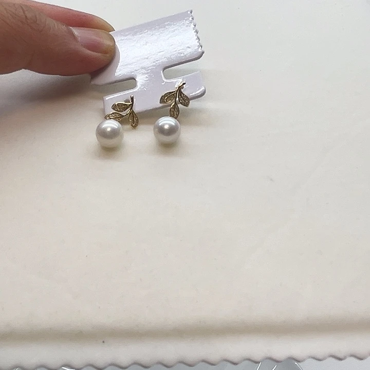 银S925镶嵌耳饰淡水珍珠