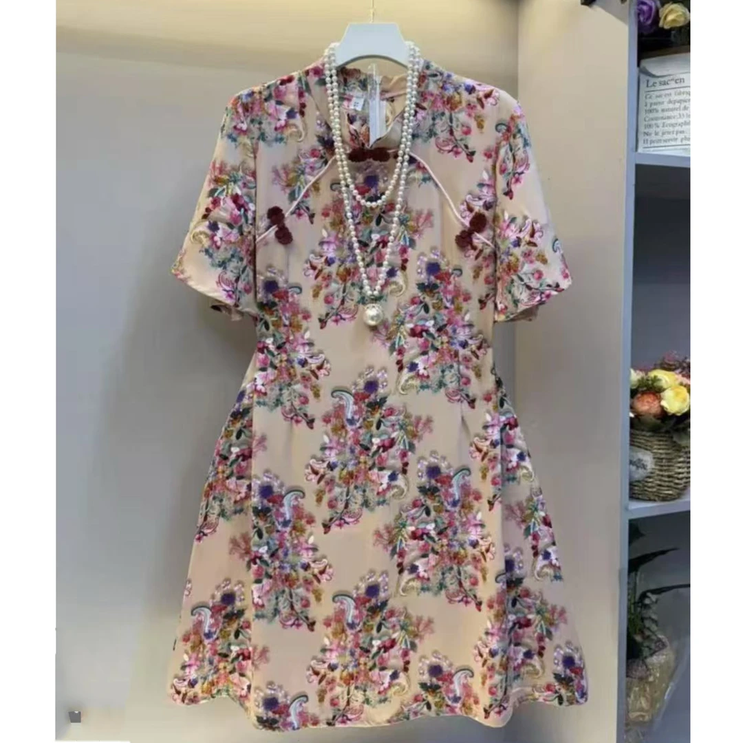 352-2025年春夏新款时尚气质显瘦国风百搭连衣裙