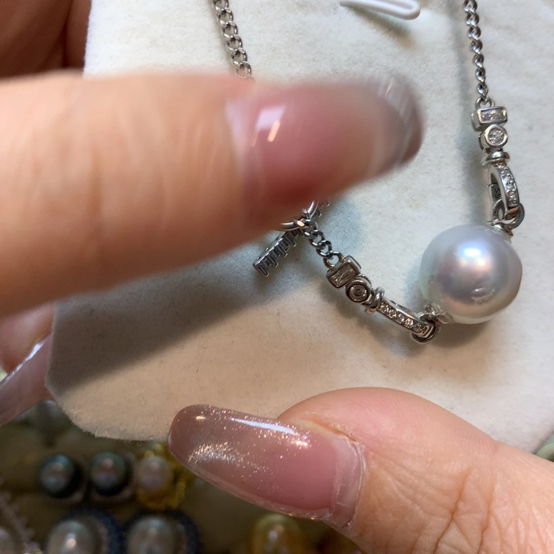 海水珍珠颈饰银S925镶嵌