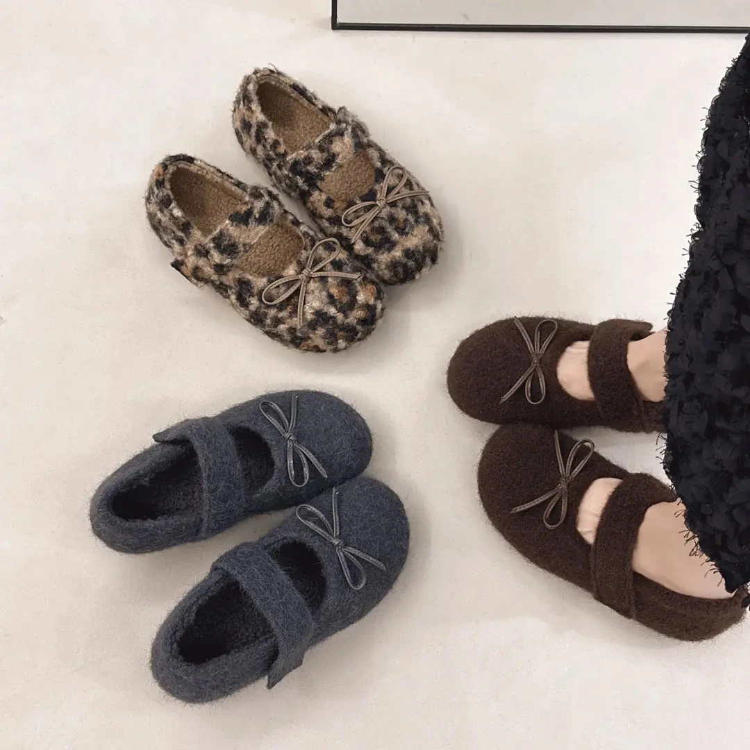 超火内增高毛毛鞋女款冬季新款外穿呢子加绒棉鞋厚底保暖玛丽珍鞋