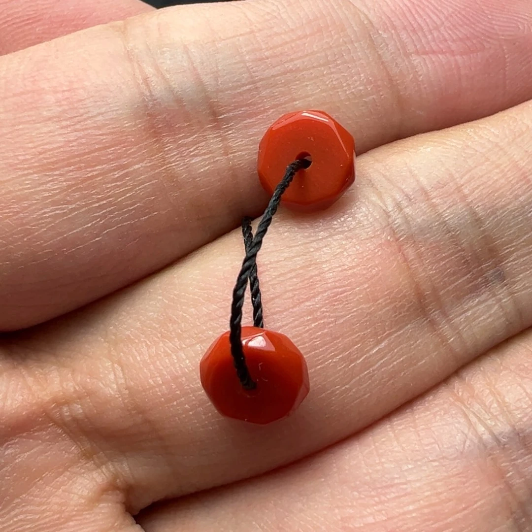 南红玛瑙未镶嵌颈饰隔片1对