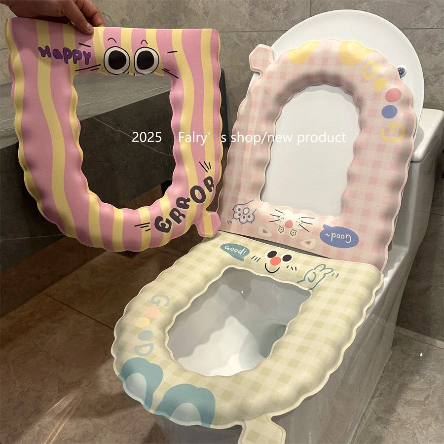 可爱卡通马桶垫春夏可擦洗马桶圈家用卫生间坐便器垫子四季马桶套