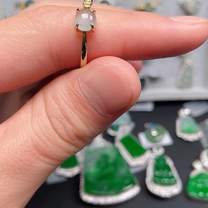 翡翠银S925镶嵌戒指