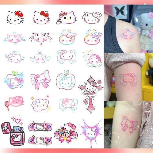 【艺凡】HelloKitty纹身套餐贴纸 彩色防水防汗持久仿真 小清新甜酷