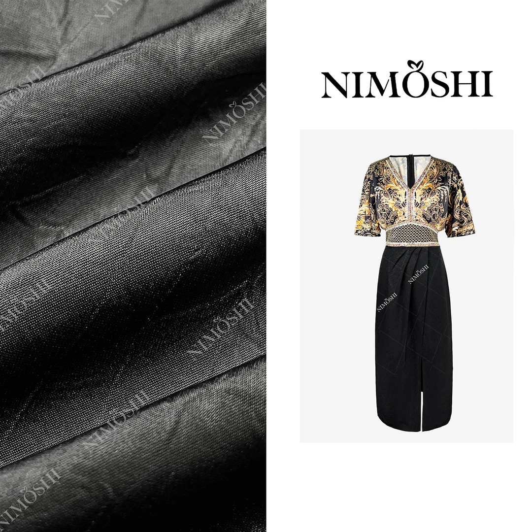 NIMOSHI莎莎夏季法式贵气御姐时尚收腰设计气质显瘦连衣裙Q1950