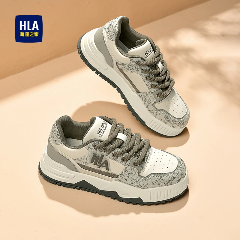 海澜之家男款秋季2025新款厚底增高运动鞋印花板鞋上班男鞋休闲鞋