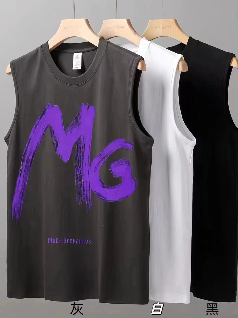 【无袖】夏季纯棉坎肩背心新款圆领简约百搭透气休闲上衣Hf1-MG