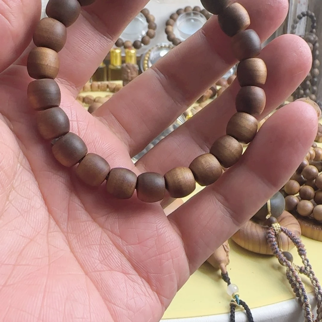 檀香木8/9规格23颗横纹黑肉单圈