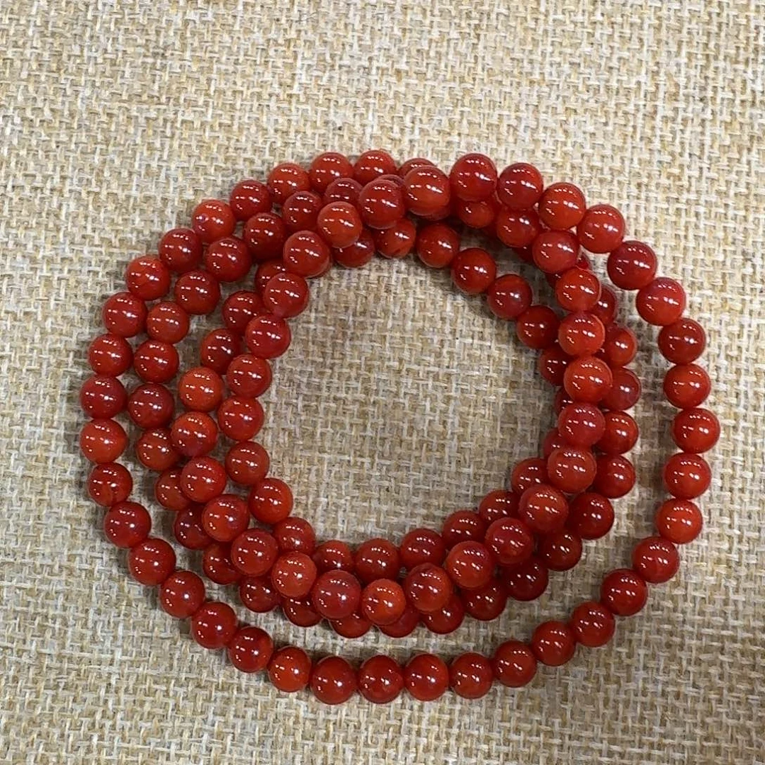 南红玛瑙未镶嵌手链项链多圈原矿南红瓦西双色6