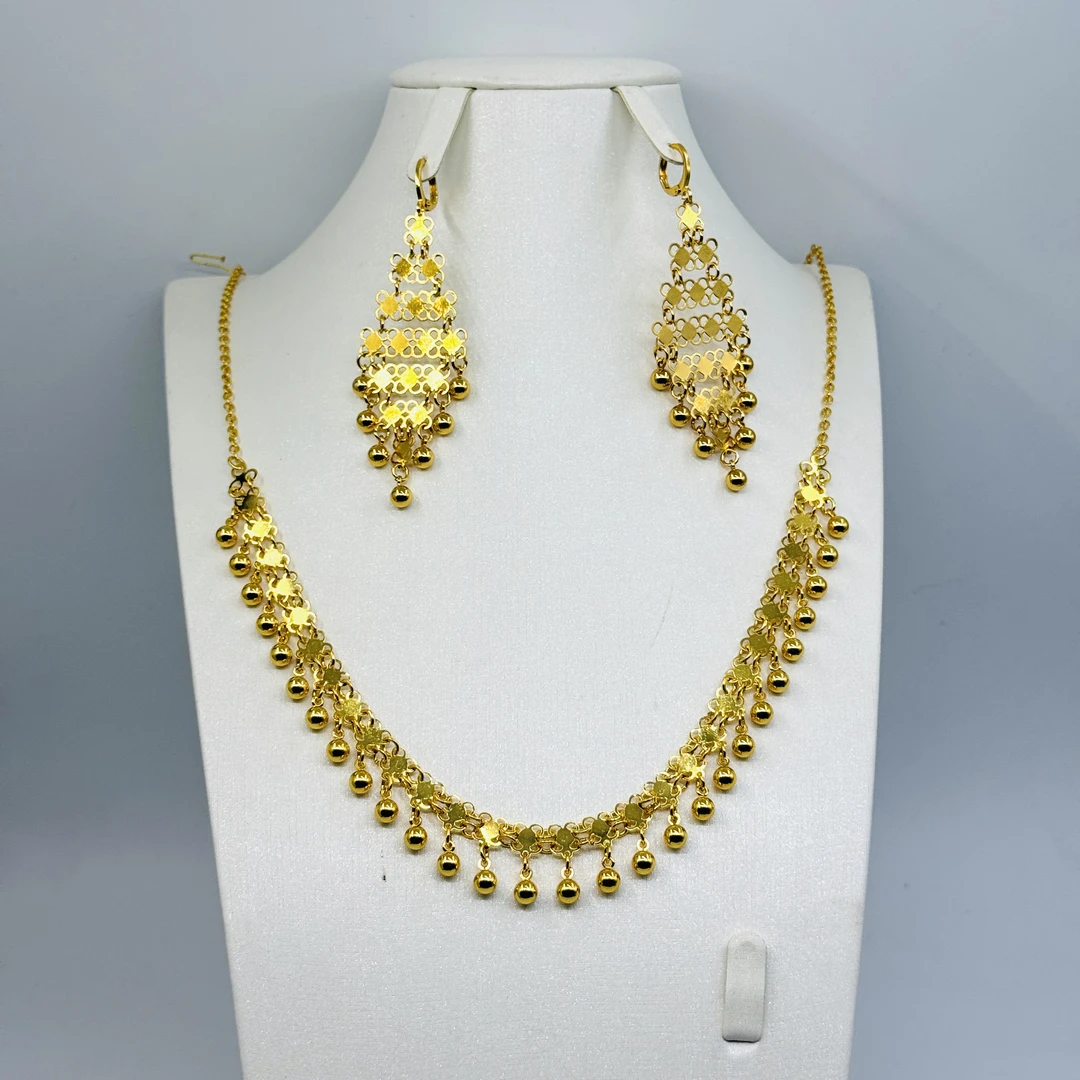 黄铜项链 TJ227 铜首饰 铜项链耳环两件套