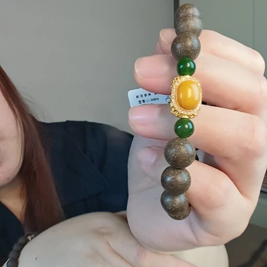 大理石磁石桂花蜜 手工串珠