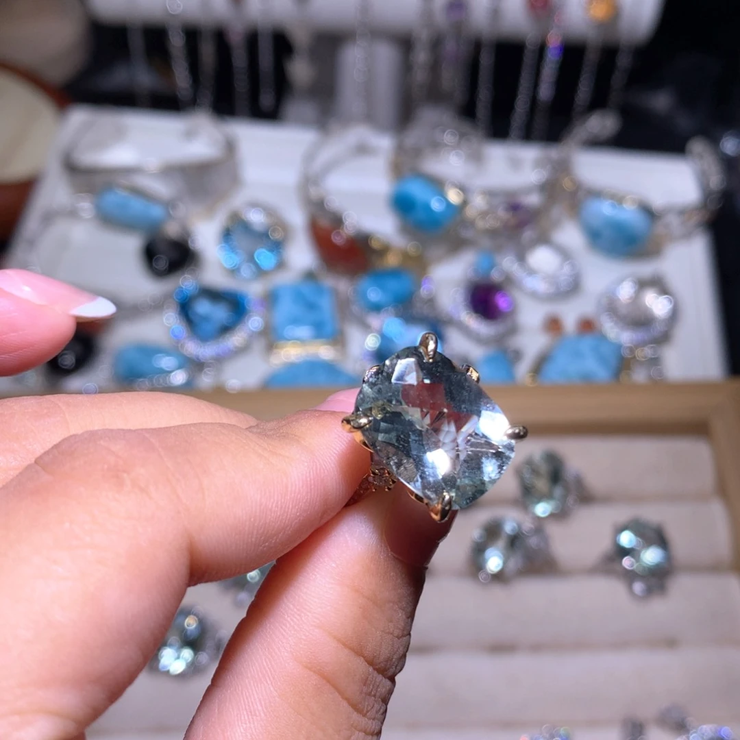 【闪购商品】银S925镶嵌戒指水晶D***孟戒指