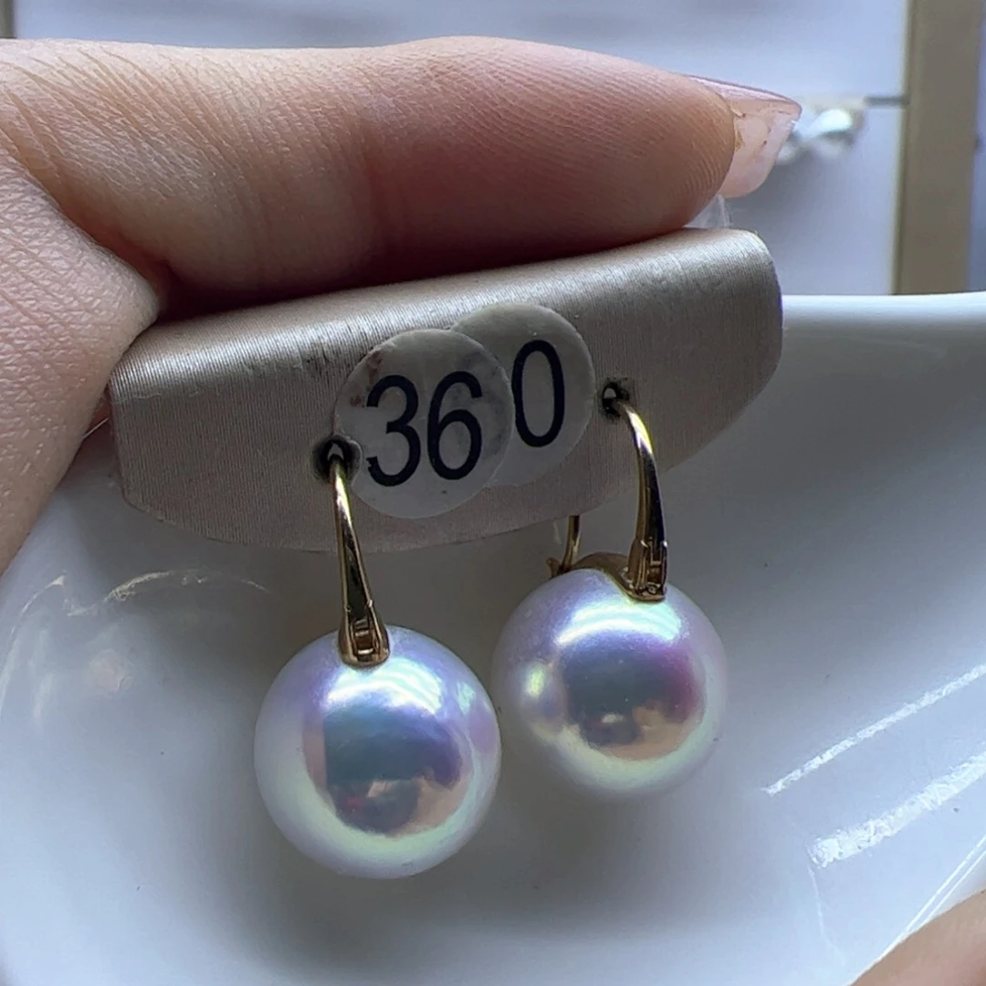 淡水珍珠耳饰18K金镶嵌