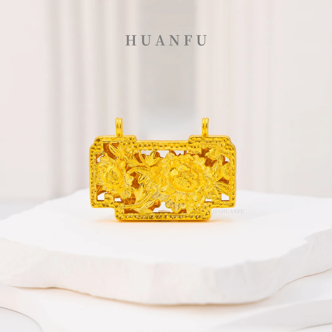 吊坠足银 吊坠足银 纂刻牡丹吊坠  时尚精美挂坠