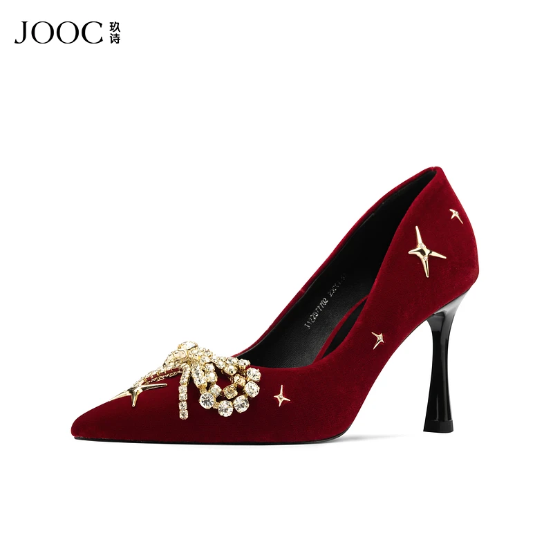 【华丽伦巴】JOOC玖诗高跟鞋女2025早春新款尖头名媛宴会单鞋婚鞋备