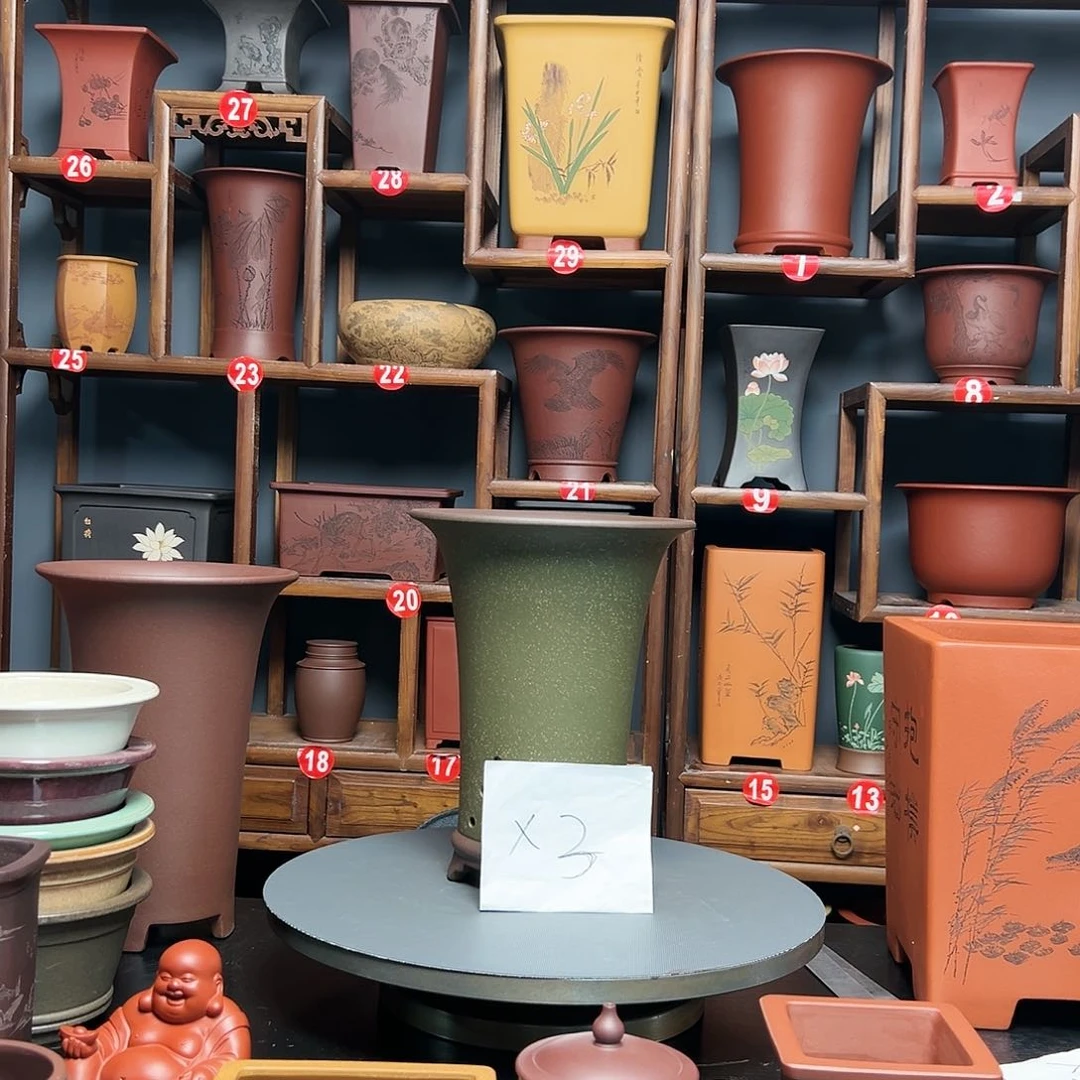 紫砂花盆全****亮紫砂花盆