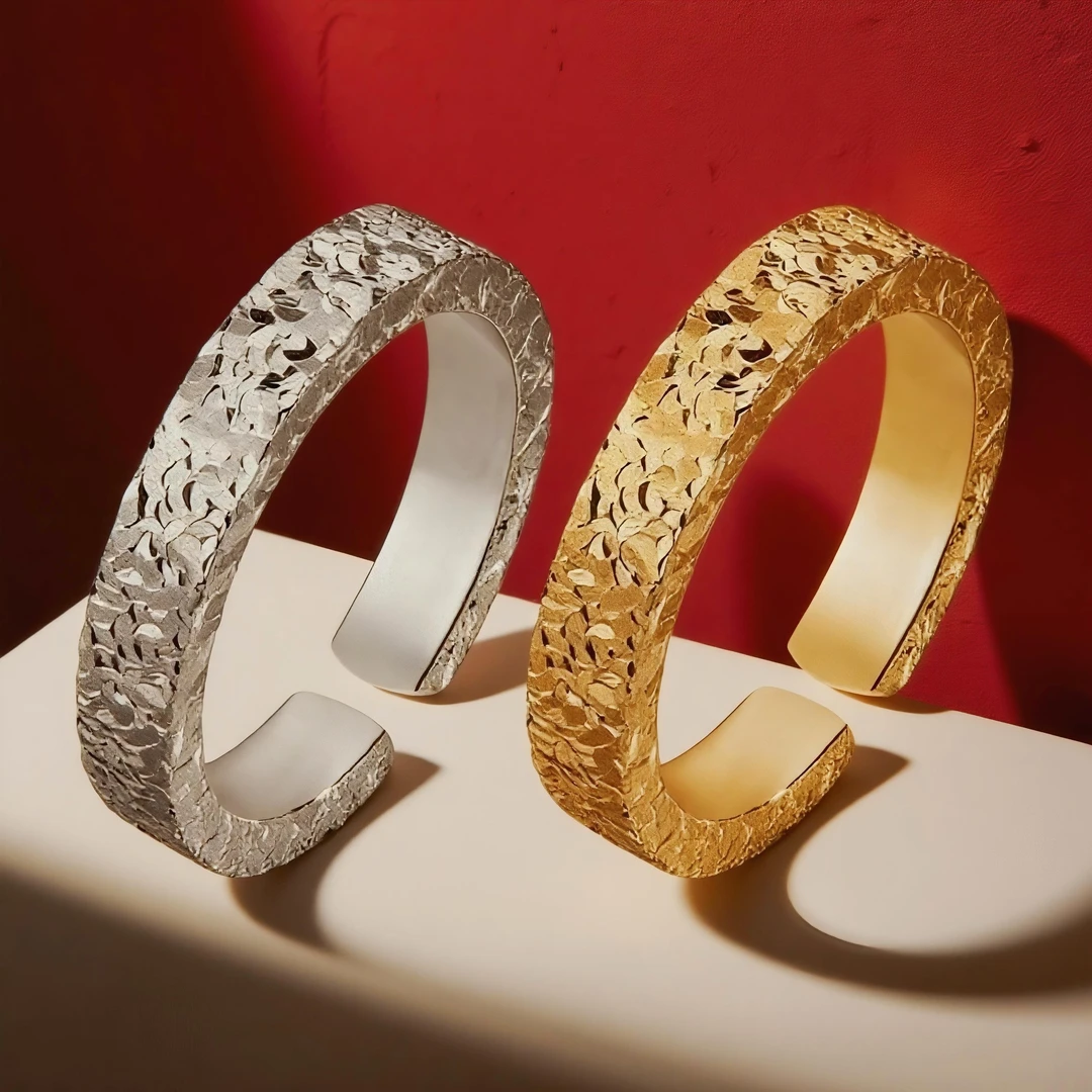 黄铜戒指 时尚精美热销三面碎冰冰戒指 开口可调节情侣款女士戒指