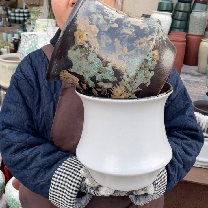 紫砂花盆口20高20正品正品