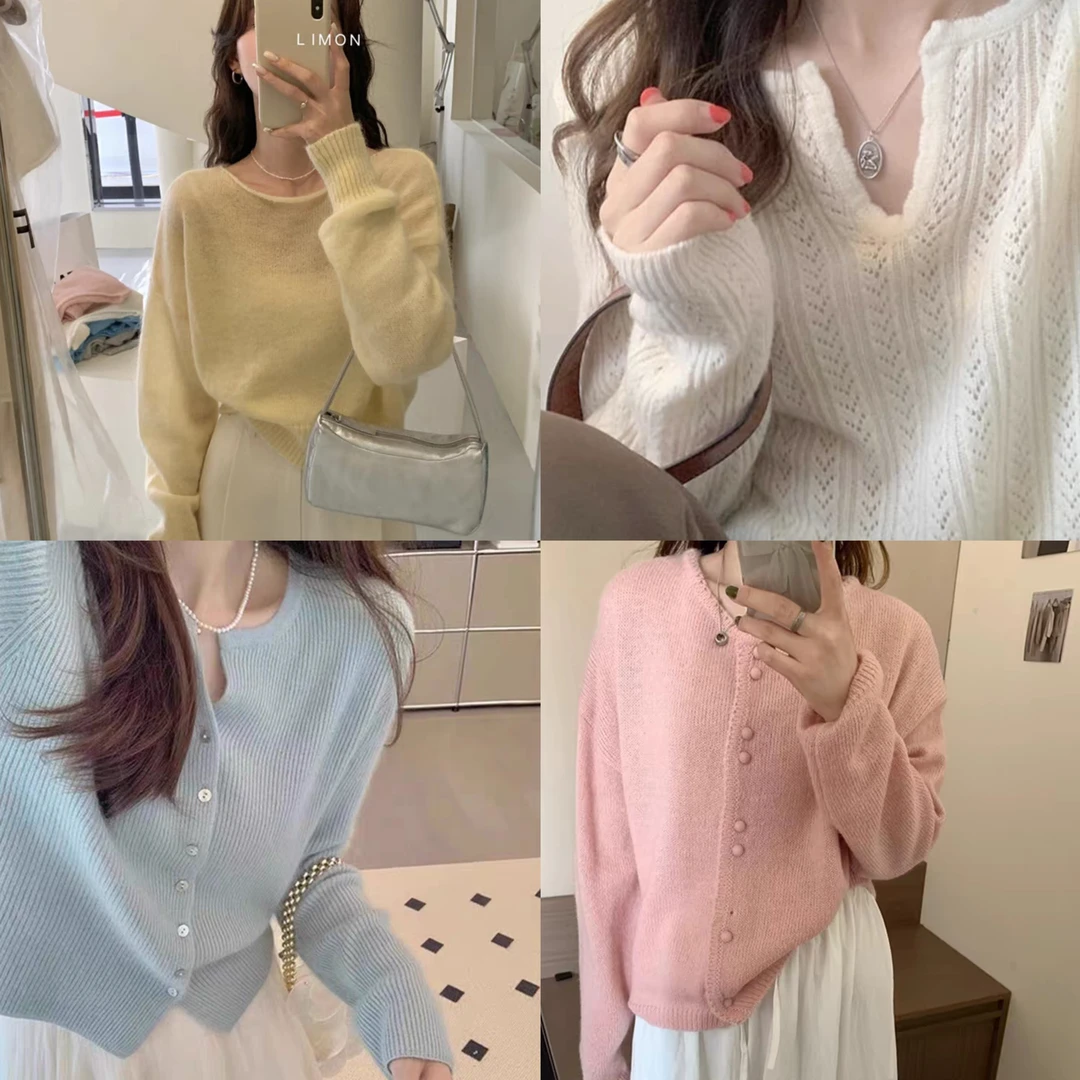 YQ3【1-200】秋冬2025新款软糯针织衫开衫女毛衣外套宽松百搭慵懒风