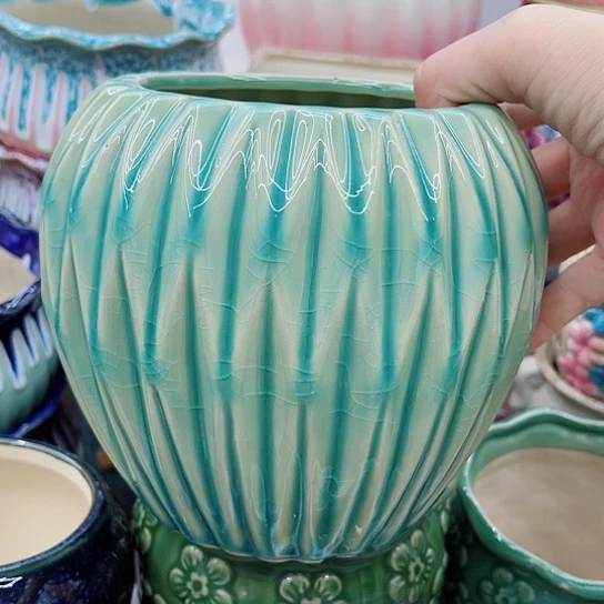 多肉绿植陶瓷花盆9.9包邮，有空