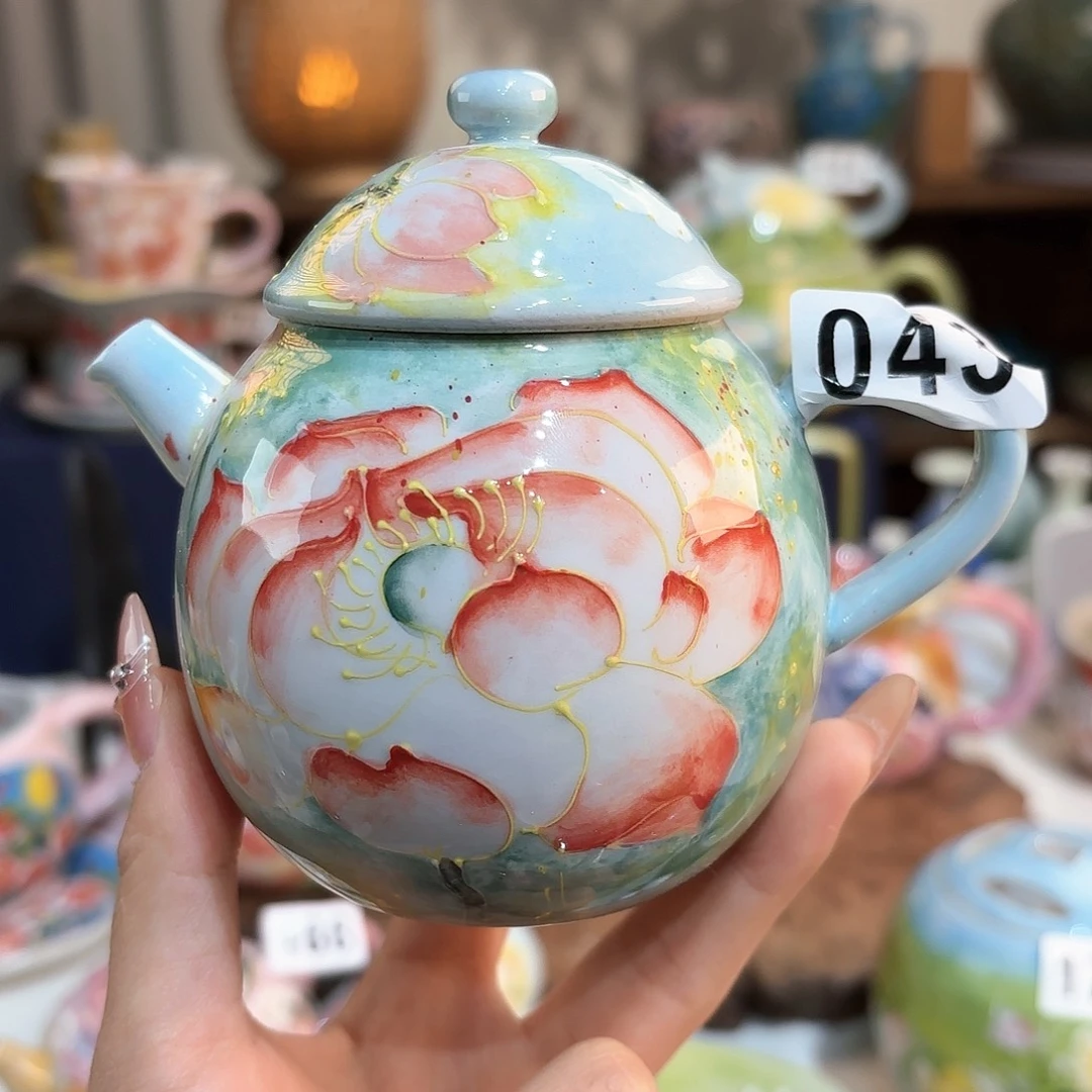 景德镇手绘高温釉下彩陶瓷茶具